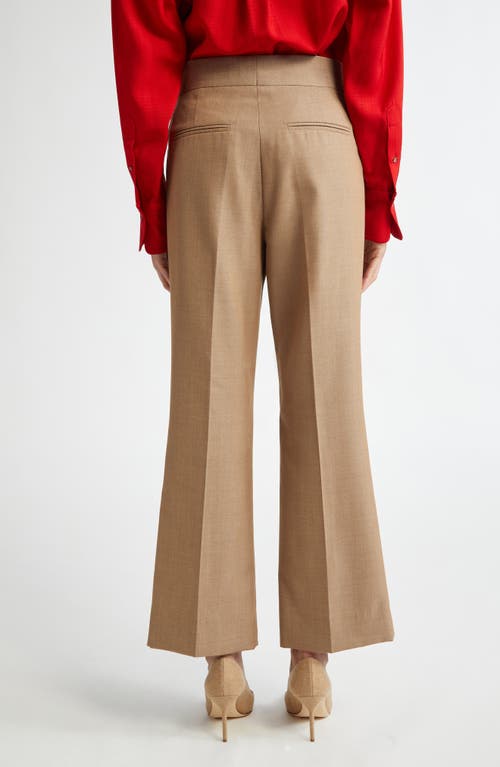 Shop Victoria Beckham '70s Ankle Flare Leg Pants In Tobacco