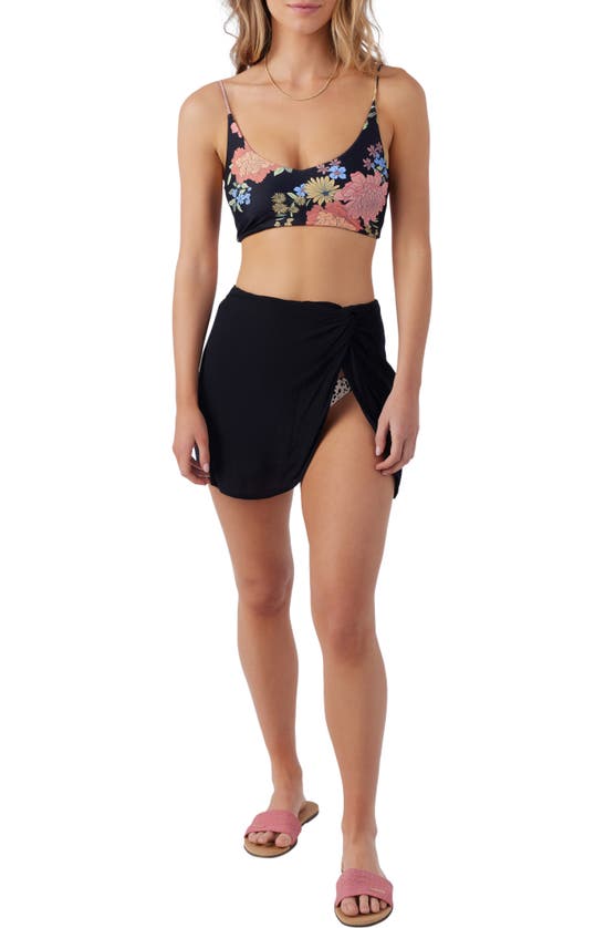 Shop O'neill Saltwater Solids Hanalei Cover-up Miniskirt In Black