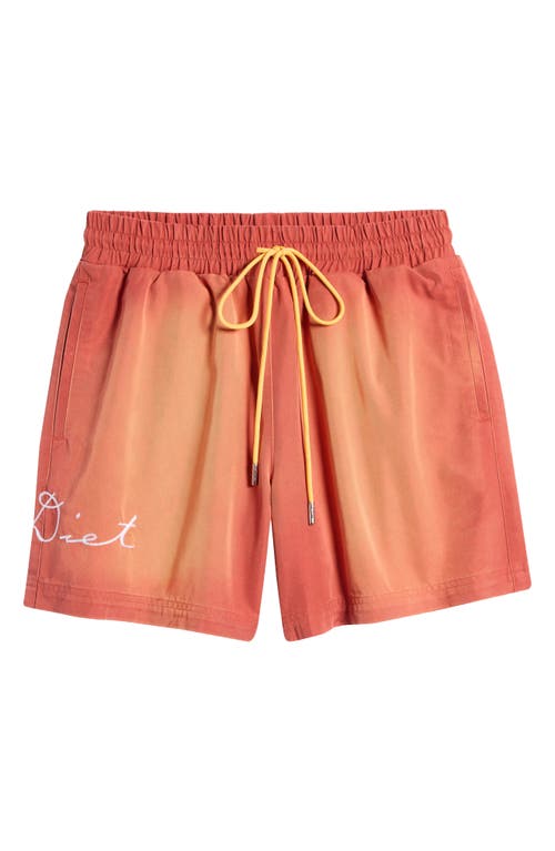 Shop Diet Starts Monday Bay Ombré Twill Drawstring Shorts In Red