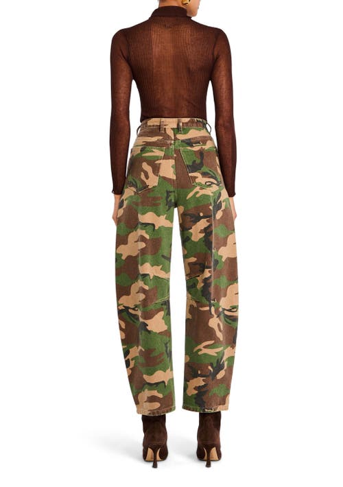 Shop Ser.o.ya Marbel Mid Rise Barrel Jean In Camo Canvas