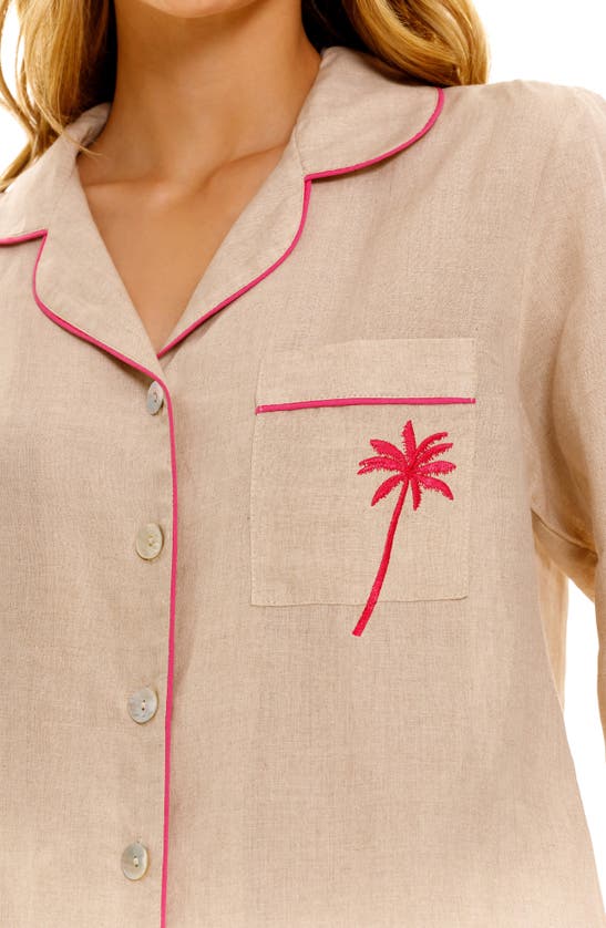 The Lazy Poet Emma Linen Pajamas In Oatmeal Linen