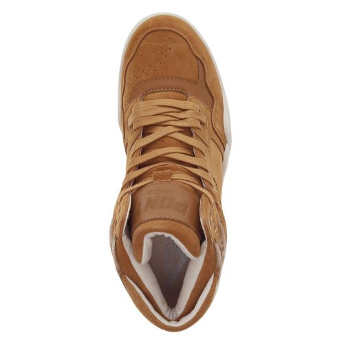 Pony Mens M110 Lux Genuine Leather And Suede Premium Lace Up Athletic Sneaker Shoe In Tan/off White