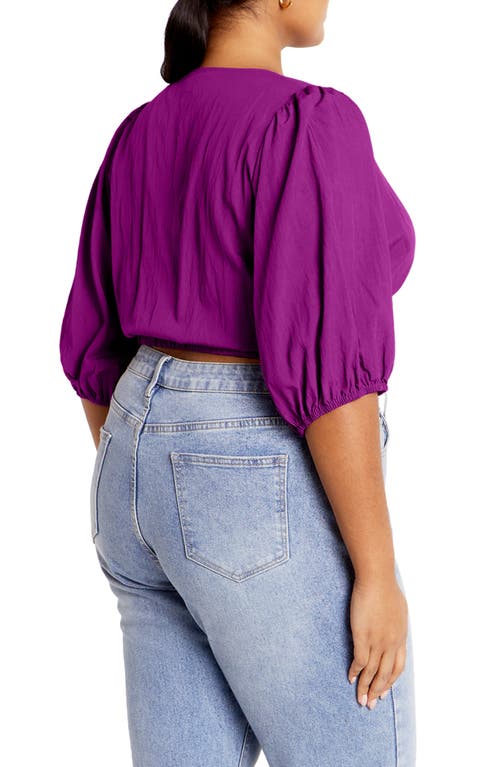 Shop City Chic Kiki Faux Wrap Top In Magenta