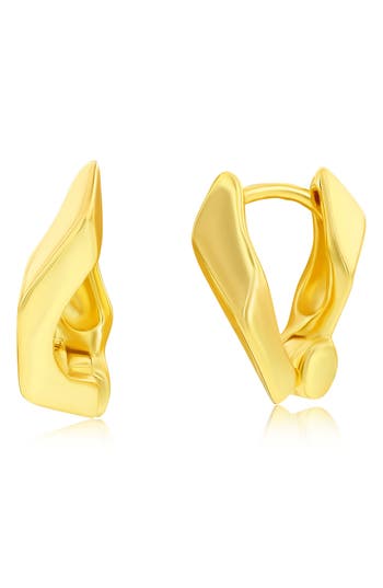 Simona Irregular Shape Huggie Hoop Earrings In Gold