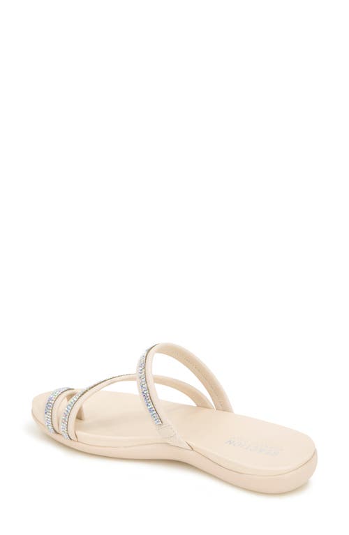 Shop Reaction Kenneth Cole Gia Crystal Strap Slide Sandal In Latte