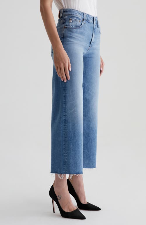 Shop Ag Saige Raw Hem Mid Rise Ankle Wide Leg Jeans In 18 Years Oslo