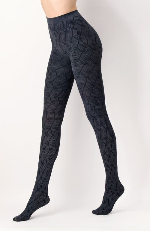 Shop Oroblu Jacquard Tights In Grey