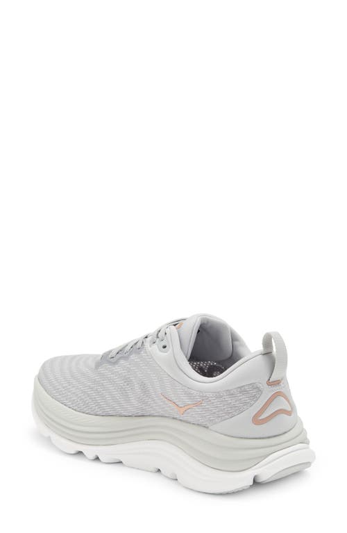 Hoka Gaviota 5 Wide Running Shoe In Harbor Mist/rose Gold