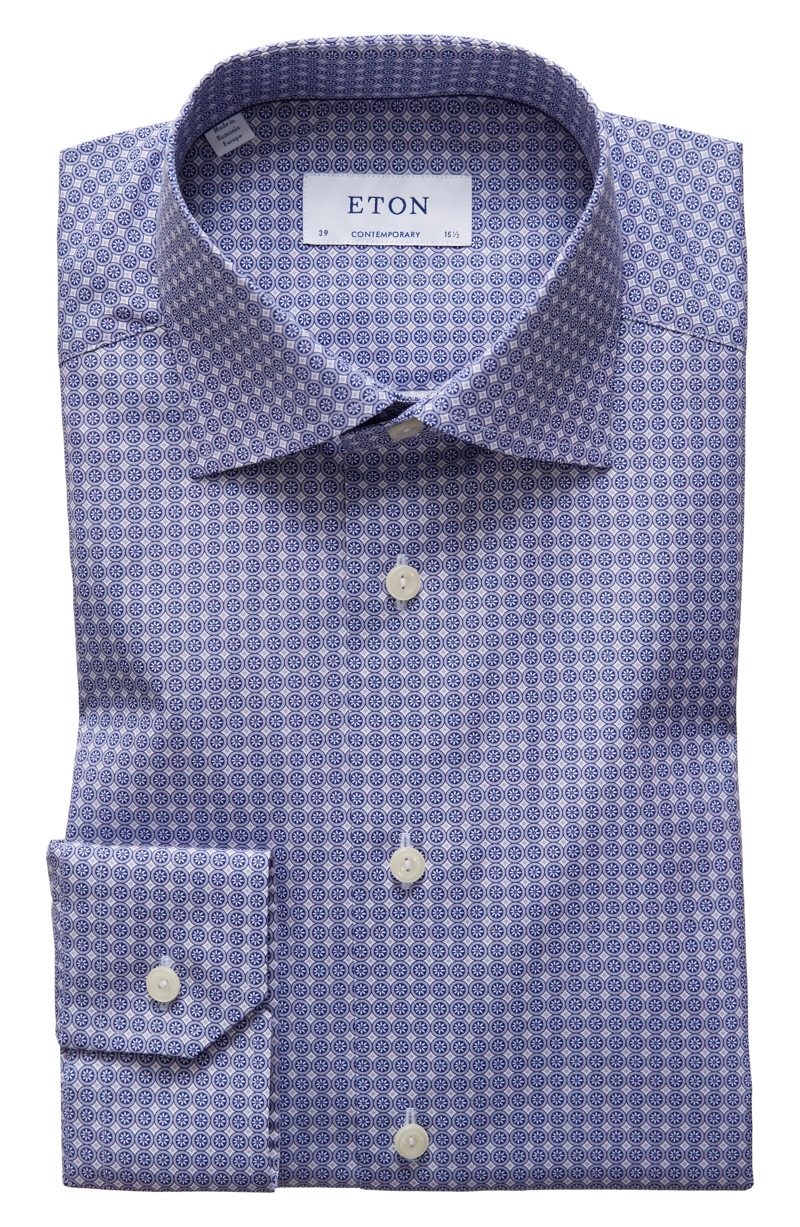 Eton Contemporary Fit Geometric Dress Shirt Nordstrom