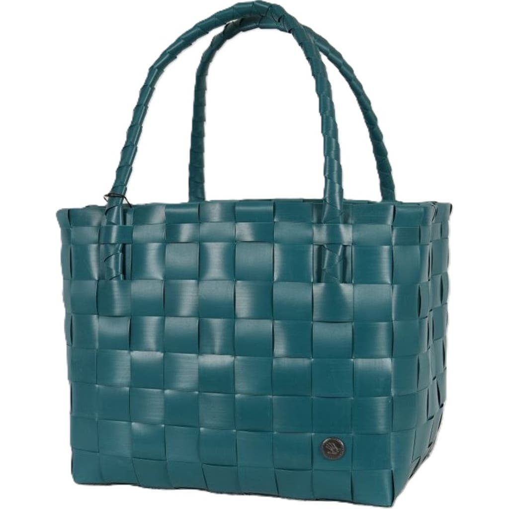 Handed By Paris Recycled Plastic Tote Bag In Peacock Green