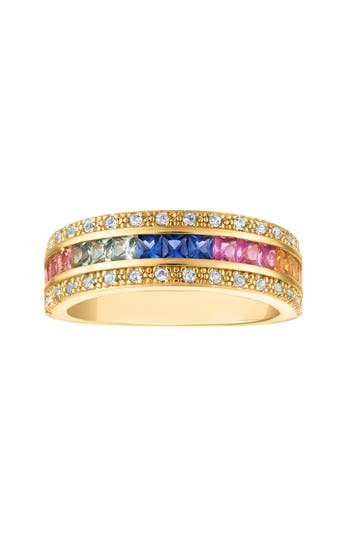 Fzn Lab Created Sapphire Band Ring In Yellow