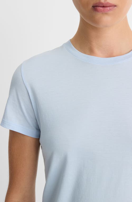 Vince Essential Crewneck Pima Cotton Tee In Porcelain Blue