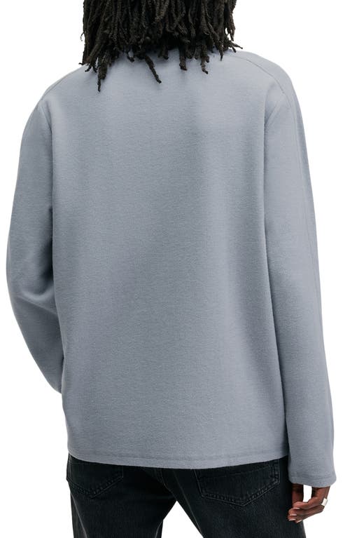 Shop Allsaints Rowe Long Sleeve Cotton Henley In Gunmetal Grey