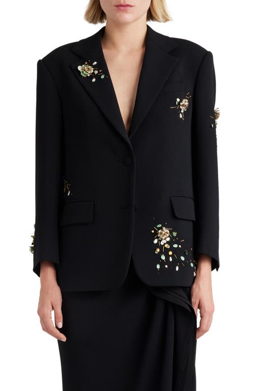 Dries Van Noten Birdy Embellished Single Breasted Blazer Black 900 at Nordstrom, Us