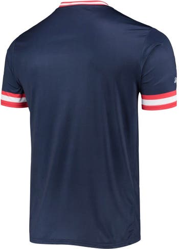 Men's Stitches Navy/Red Boston Red Sox Cooperstown Collection V-Neck Team Color Jersey