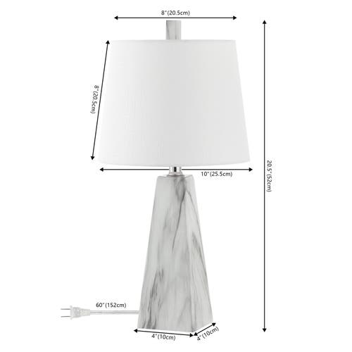 Jonathan Y Owen Table Lamp In White Marble Finish- Set Of 2
