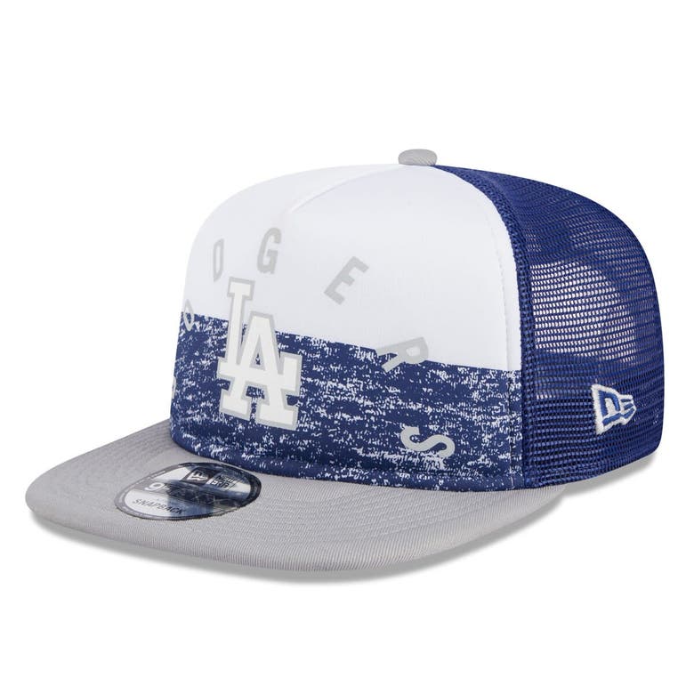 New Era White/gray Los Angeles Dodgers Team Foam Front A-frame Trucker 9fifty Snapback Hat