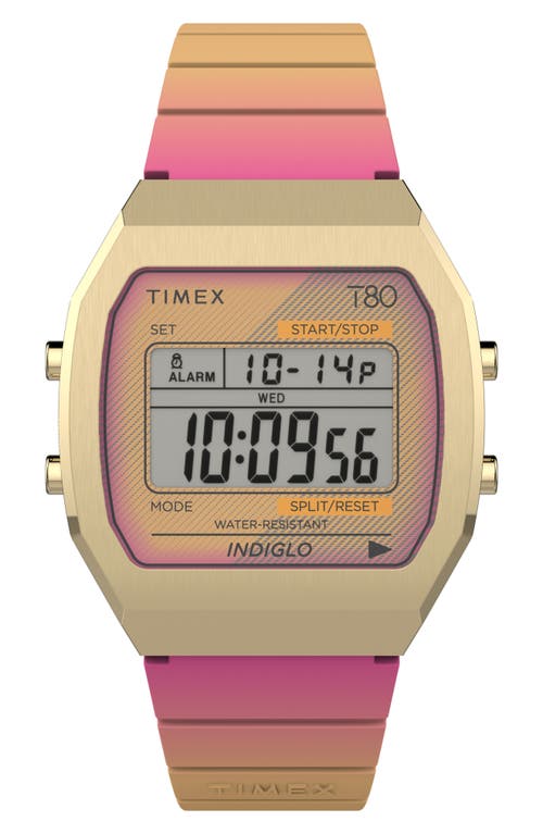 ® Timex T80 Digital Chronograph Resin Strap Watch