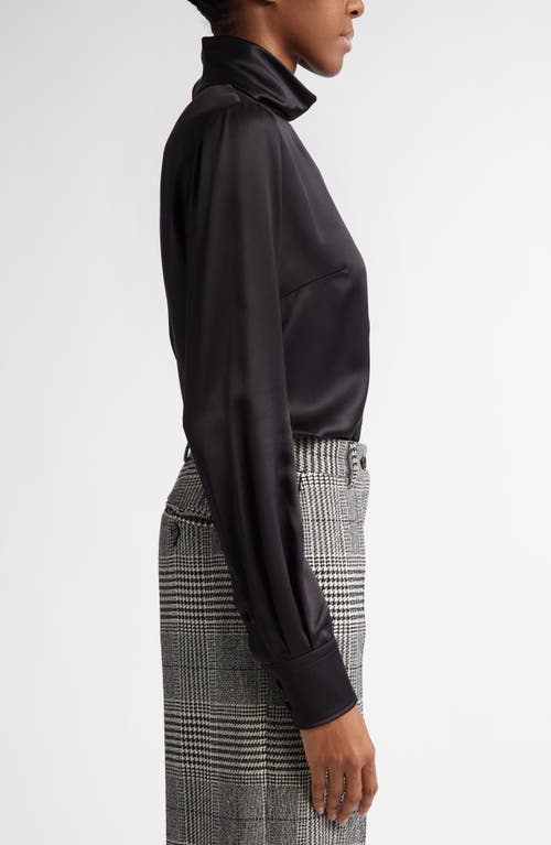 Dolce & Gabbana Dolce&gabbana Silk Turtleneck Top In N0000 Nero