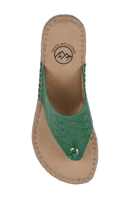 Shop White Mountain Footwear Beaux Espadrille Wedge Sandal In Classic Green/ Smooth