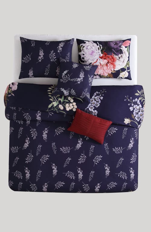 Bebejan Purple Garden 5-piece Reversible Comforter Set In Purple