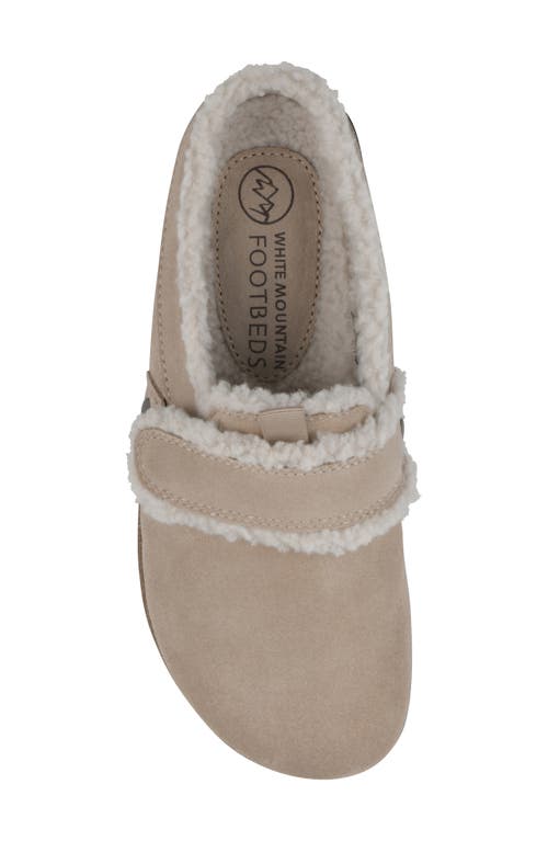 Cliffs By White Mountain Baylen Faux Shearling Trim Clog In Sandal Wood Suede Faux Fur