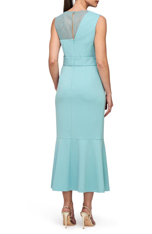 Shop Js Collections Joanna Asymmetric Neck Cocktail Dress In Aqua