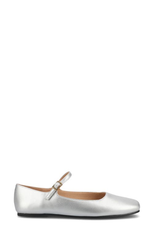 Journee Collection Carrie Mary Jane Flat In Silver