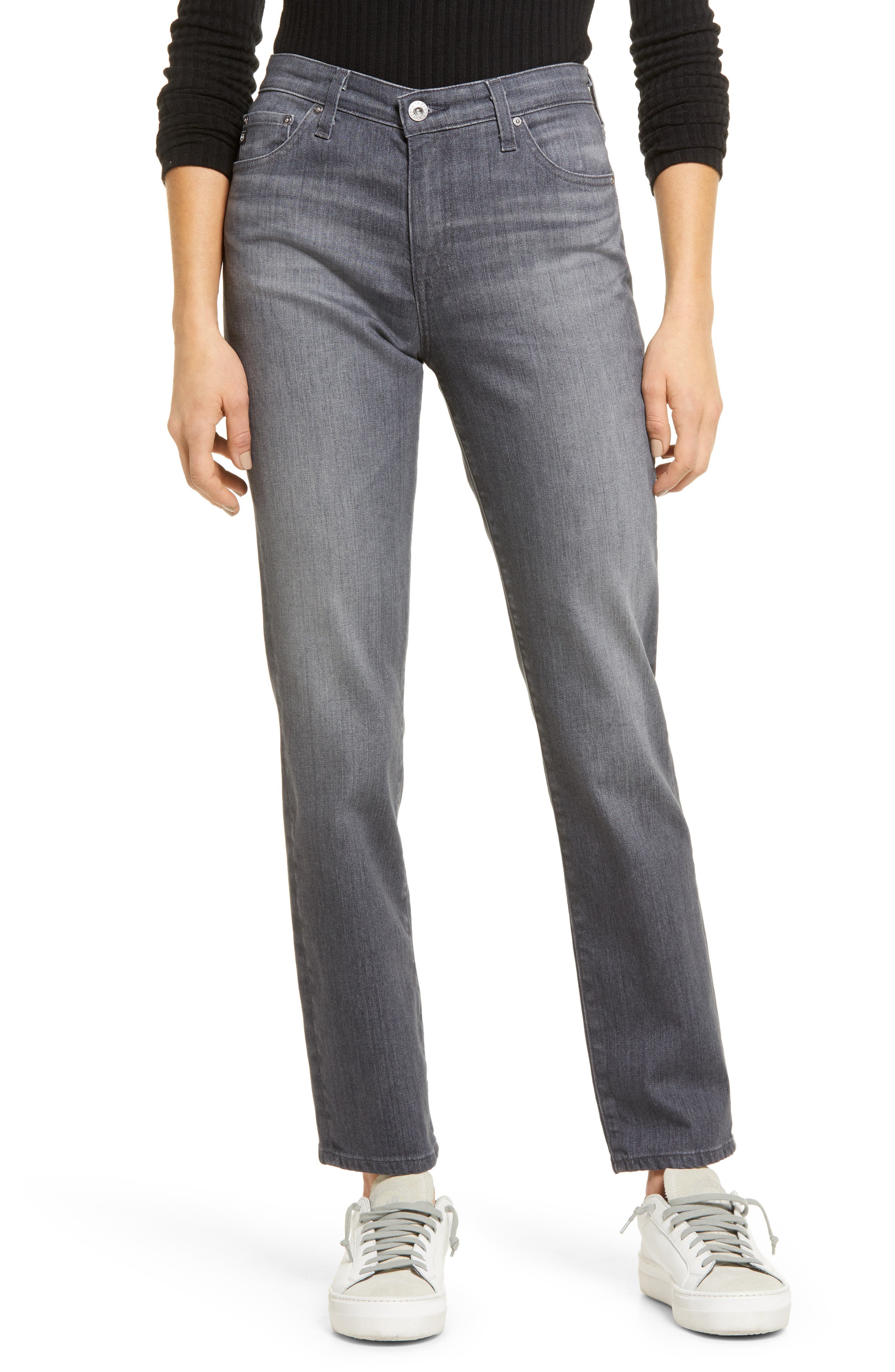 Ag Mari Slim Ankle Straight Leg Jeans In Timeless Grey