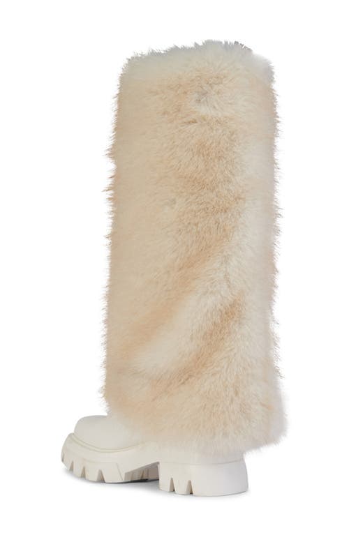 Shop Azalea Wang Ahsoka Faux Shearling Lug Sole Boot In White