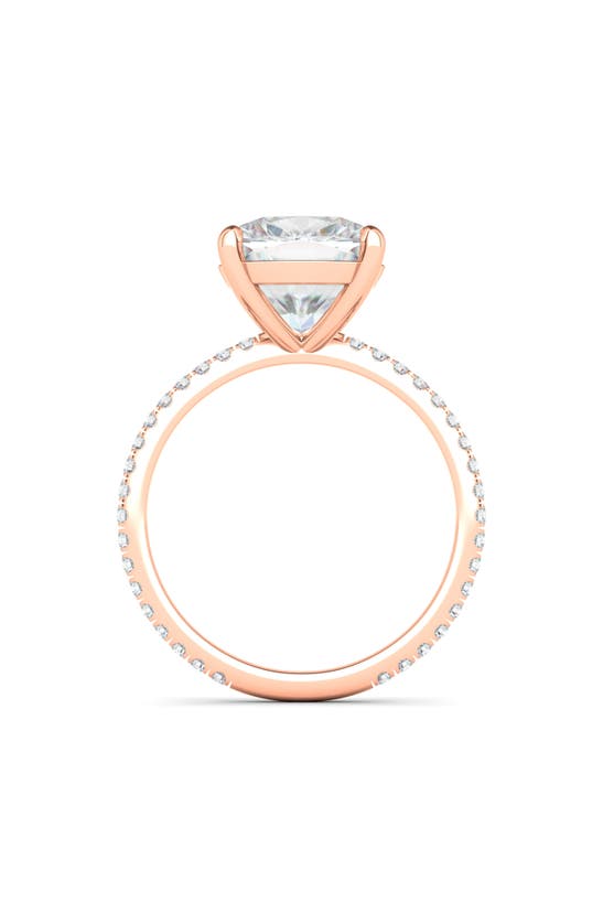 Hautecarat Cushion & Pavé Lab Created Diamond 18k Gold Ring In 18k Rose Gold