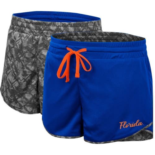 Women's Colosseum Royal/Charcoal Florida Gators Fun Stuff Reversible Shorts