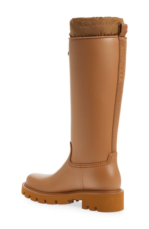 Shop Moncler Kickstream Waterproof Rain Boot In Camel