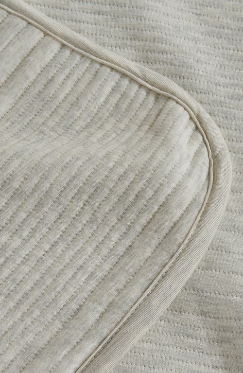 Woven & Weft Channel Stitch 3-piece Jersey Quilt Set In Heathered Oatmeal