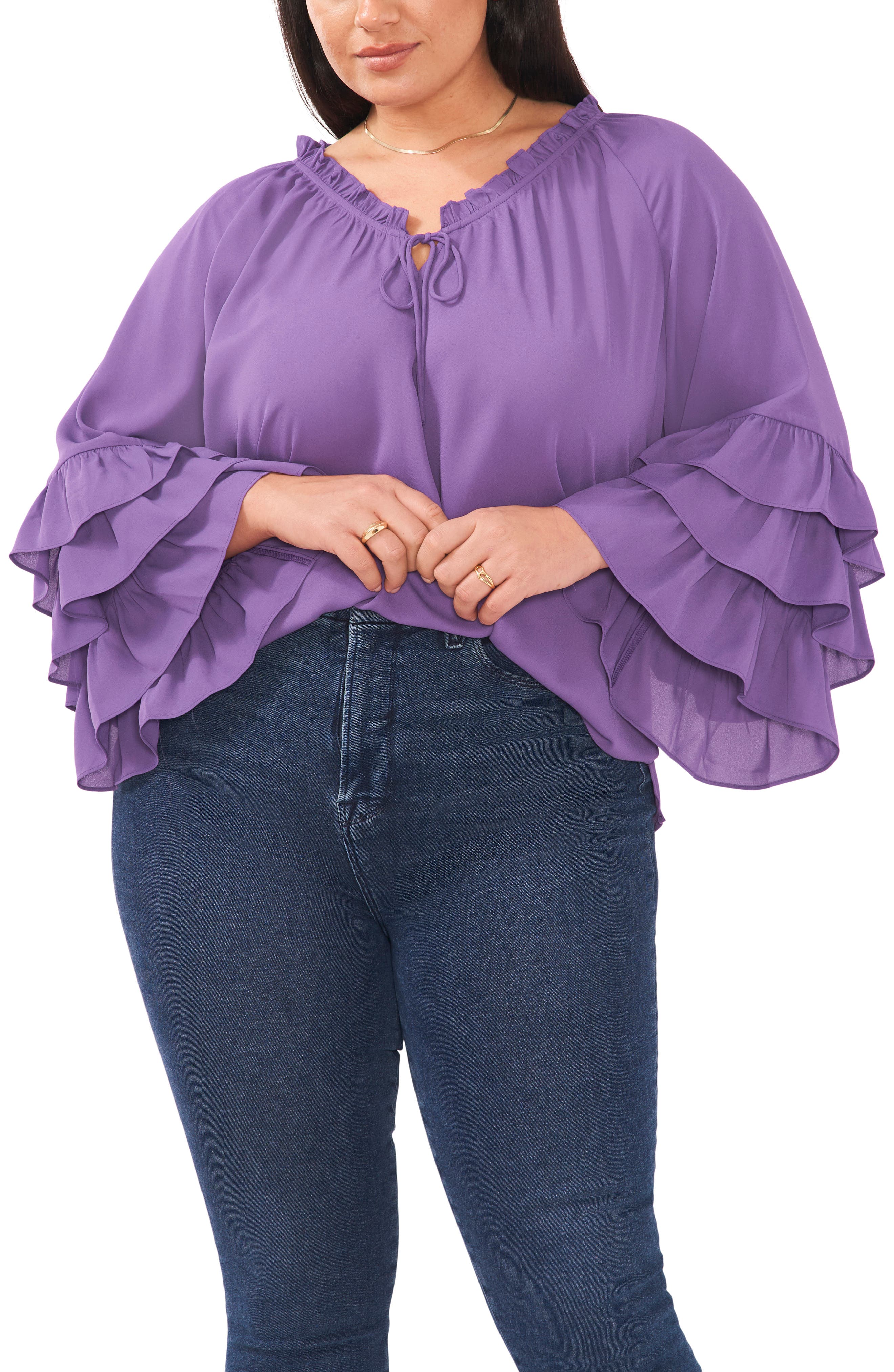 plus size purple dressy tops