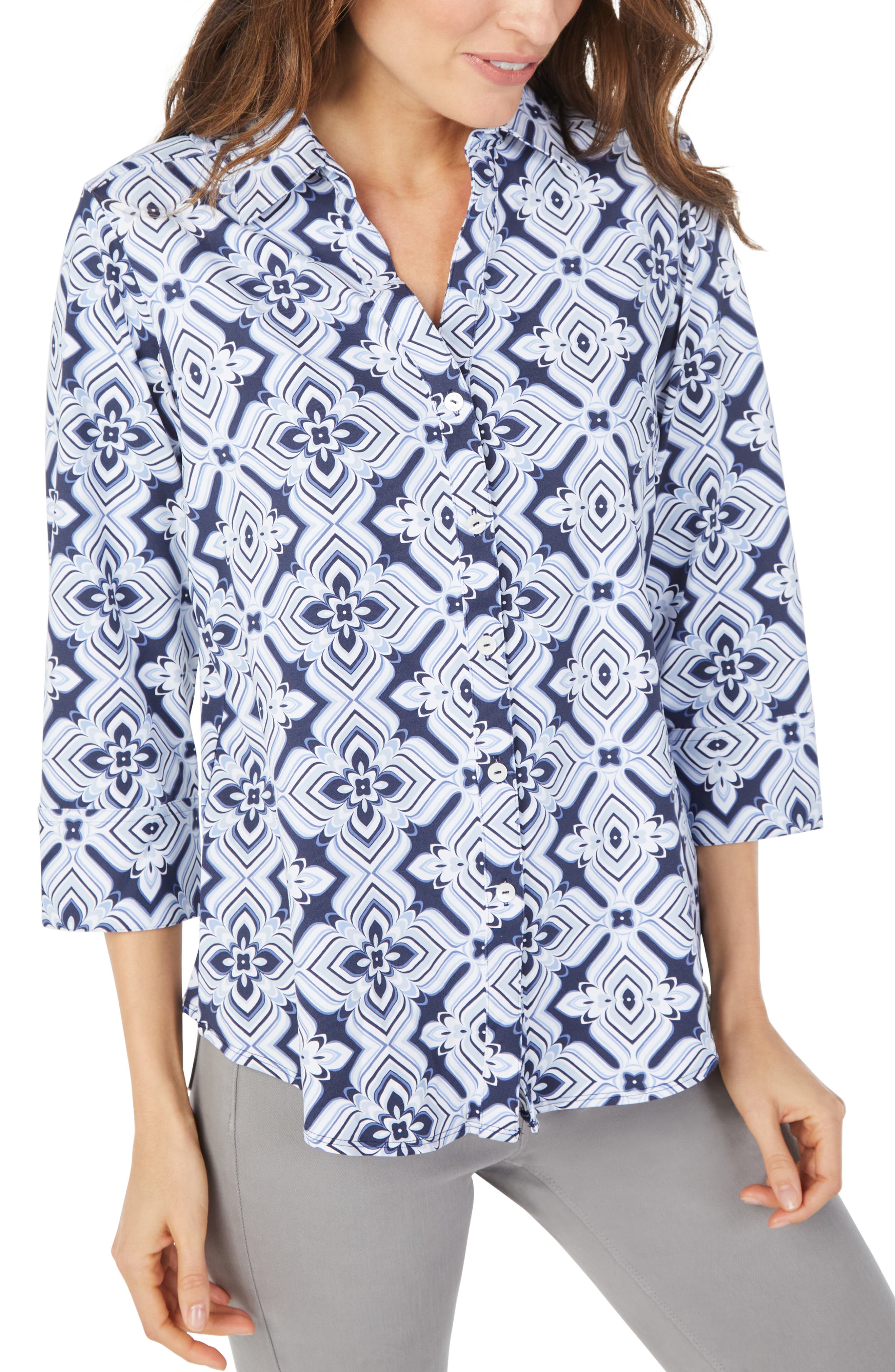 geometric print blouse | Nordstrom