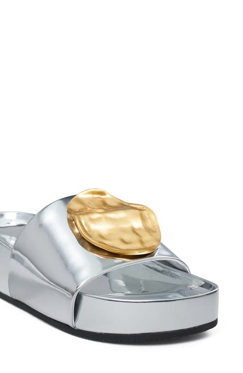 Shop Tory Burch Patos Slide Sandal In Argento/gold