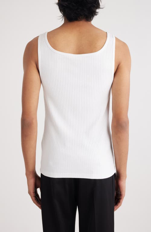 Shop Dries Van Noten Holly Rib Tank In White 1