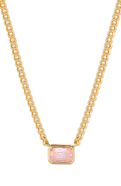 Jane Birthstone Pendant Necklace in Gold - October