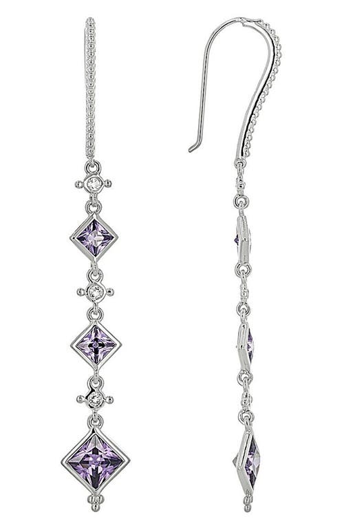 Shop Judith Ripka Diamond Cut Cz Drop Earrings In Purple/silver