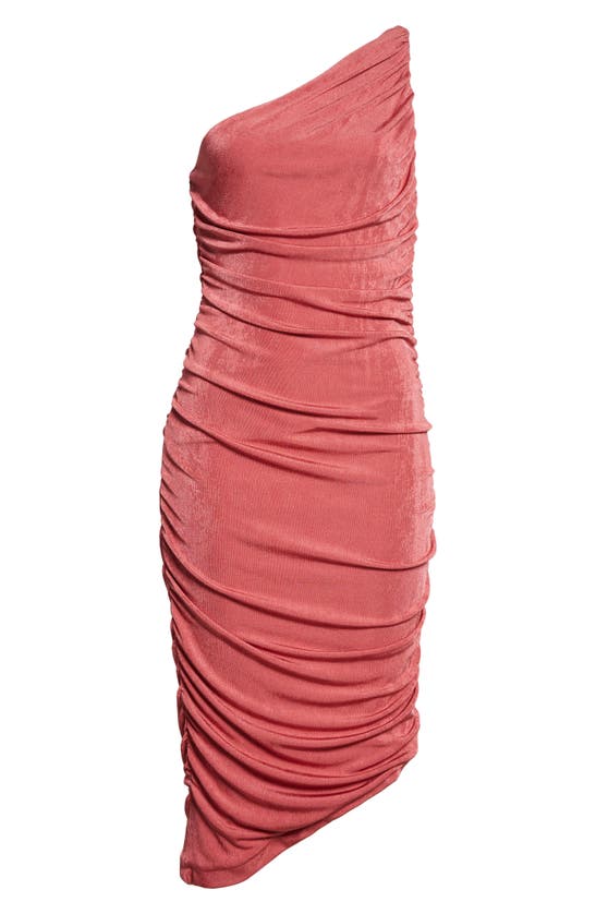 Likely Harley One-shoulder Asymmetric Midi Dress In Rose