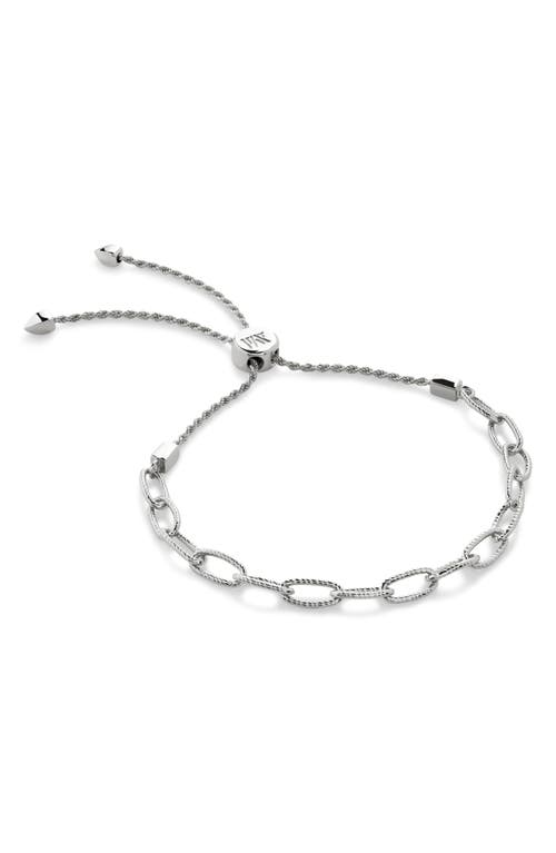 Shop Monica Vinader Chain Link Friendship Slider Bracelet In Sterling Silver