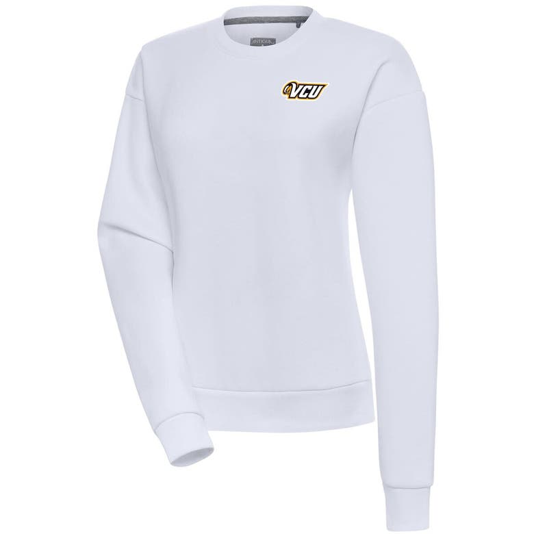 Shop Antigua White Vcu Rams Victory Pullover Sweatshirt