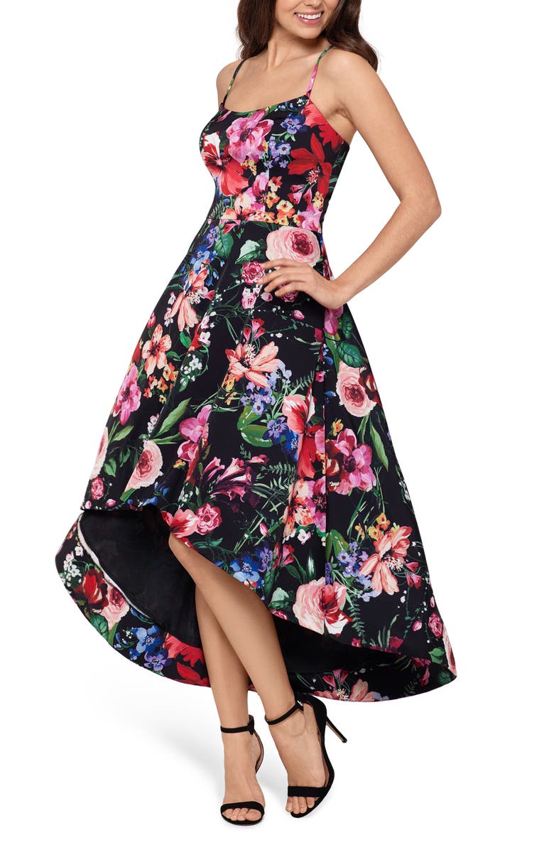 Xscape Floral High/Low Cocktail Dress | Nordstrom