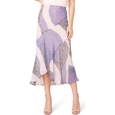 Bb Dakota Patch Me In Bias Cut Midi Skirt, Purple