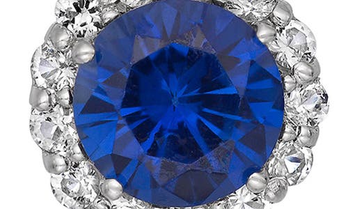 Fzn Sterling Silver Created Sapphire Drop Earrings In Sapphire