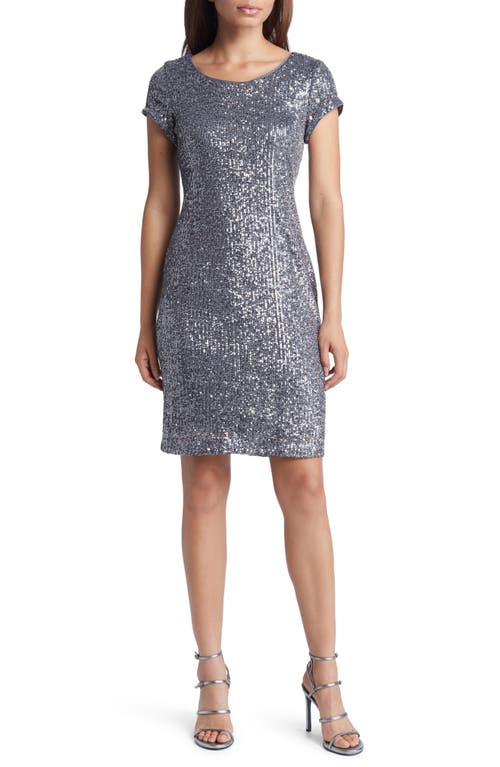 Connected Apparel Sequin Dress in Charcoal