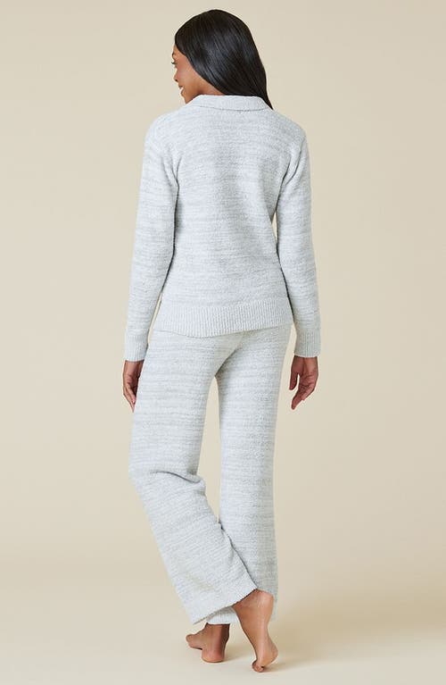 Softies Heather Marshmallow Johnny Collar Lounge Set In Heather Grey