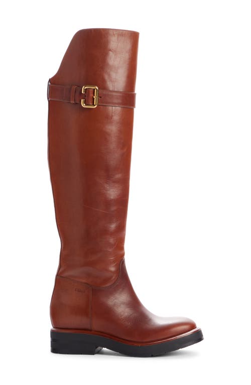 Shop Chloé Coddington Knee High Boot In Cognac Brown