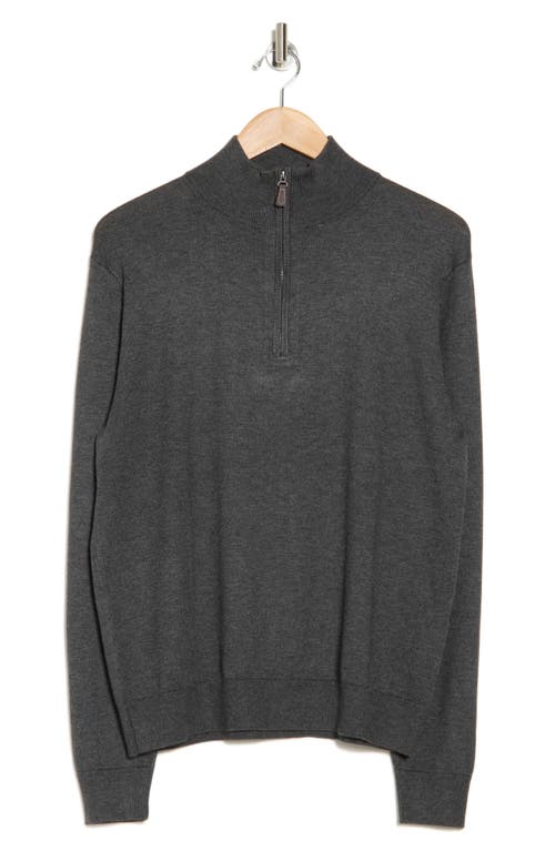 Tom Baine Solid Quarter Zip Pullover In Charcoal